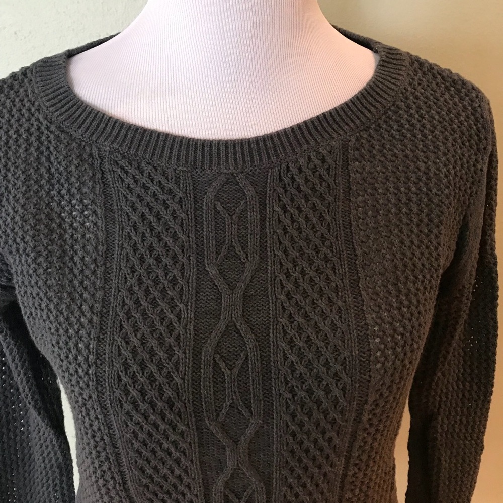 Grey Cable Knit Sweater